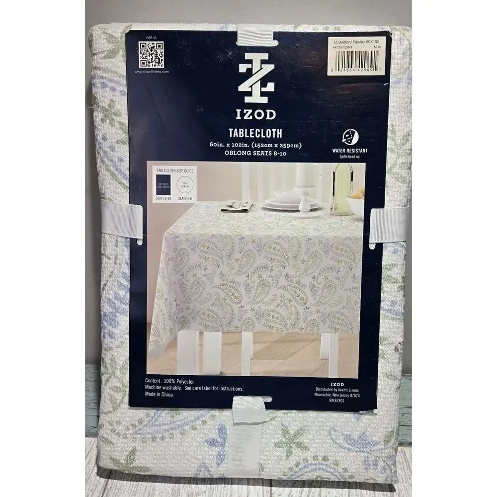 IZOD Bedford Paisley Tablecloth 60x102